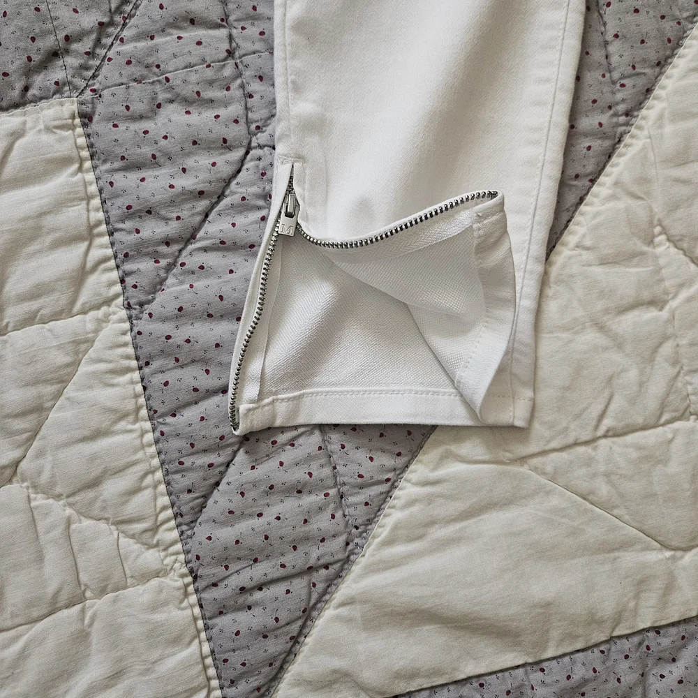 Martha Stewart Denim Ankle Jeans W/ Zipper Cuff White Pull-on Stretch - Picture 4 of 10